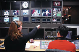 Photograph of Humber's Digital Newsroom and Broadcast Centre