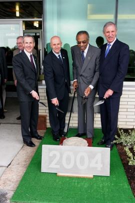 President Squee Gordon and Lincoln Alexander with officials at Guelph-Humber marker ceremony : [p...