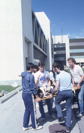 Photograph of a First aid training outside K building