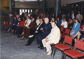Photograph of the assembled audience at the official opening of the Student Centre