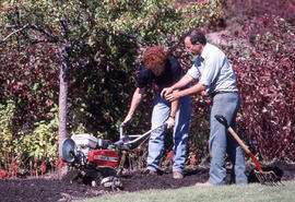 Photograph of student being instructed in Landscaping