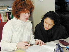 Photograph of Patricia Ives and student