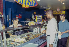 Photograph of the Sizzler food preparation station