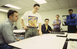 Photograph of students in the Graphic Arts program