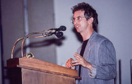 Photograph of Peter Carey at the Creative Writing Workshop