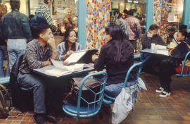 Photograph of students sitting in Java Jazz