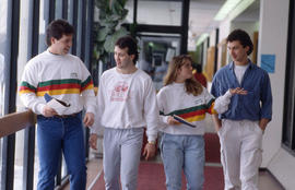 Photograph of student ambassadors holding a tour