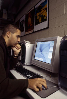 Photograph of graphic design student