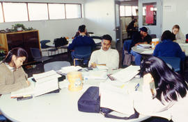 Photograph of students studying