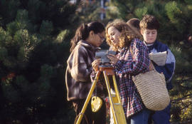 Photograph of students from civil engineering program on field assignment