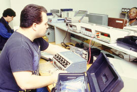 Photograph of students in the Electronics program