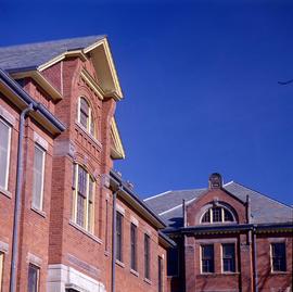 Photograph of an exterior shot of the roof of one of Lakeshore's cottages