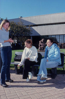 Photograph of students outside the North Registration Centre