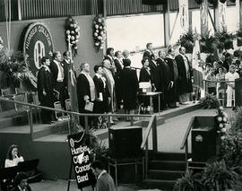 Photograph of a Convocation Ceremony held in the Equine Centre