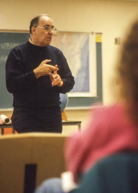 Photograph of Adrian Adamson teaching a class