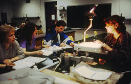 Photograph of a lecture within the Chemistry lab