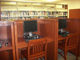 Photograph of computer workstations in Orangeville Public Library