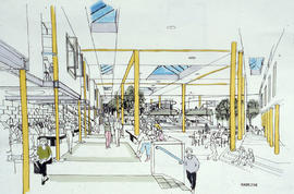 Photograph of an architectural concept of the Student Centre