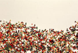 Photograph of colourful beads
