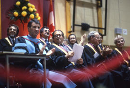 Photograph of Convocation with members of the Board, administration and faculty