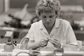 Photograph of a student at work