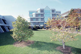 Photograph of the North Campus Main Entrance on a sunny summer day.