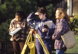 Photograph of students from civil engineering program on field assignment