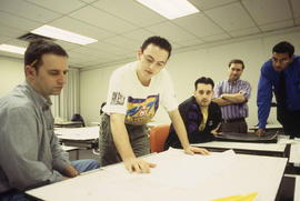Photograph of students in the Graphic Arts program