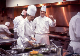 Photograph of student chefs at work in the lab