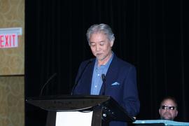 Faculty member Wayson Choy speaks at President Squee Gordon's 2007 retirement reception : [photog...
