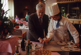 Photograph of instructor and student in the Humber Room