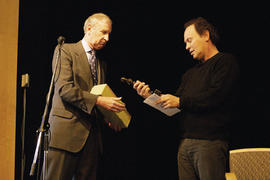 Photograph of Robert Squee Gordon and Billy Crystal