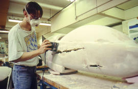 Photograph of a student in the Industrial Design program