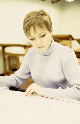 Photograph of a Design Foundations student at work