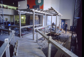 Photograph of landscaping students working on assignment