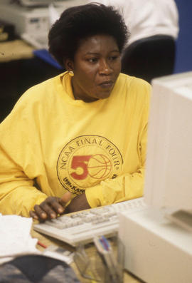 Photograph of a Student Using a Computer