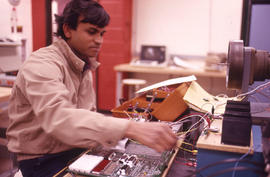 Photograph of a student at work