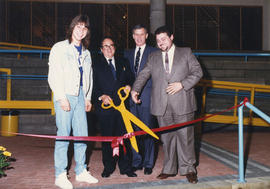 Photograph of ribbon cutting for the Student Centre grand opening