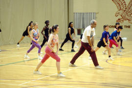 Photograph of Students and Staff Exercising in the Athletic Centre