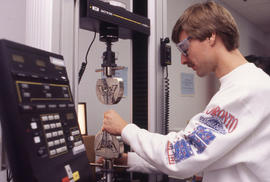 Photograph of a student in the Canadian Plastics Training Centre