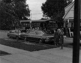 Photograph of Humber College Buses Parking Outside of the Lakeshore Campus