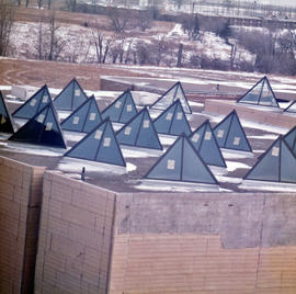 Photograph of the Skylights on the "L" Building Roof