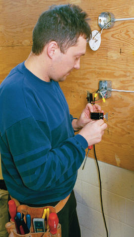 Photograph of An Electrical Student Working