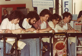 Photograph of student participants in chili eating contest