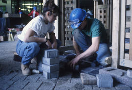 Photograph of Landscaping Students Working on a Display