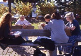Photograph of students engaged in a discussion
