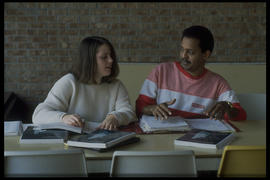 Photograph of students working on assignment