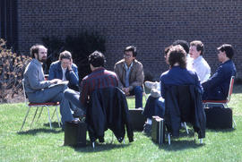 Photograph of instructor Leon King, teaching a class outside
