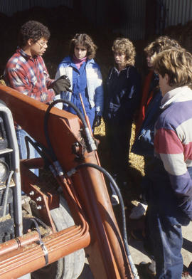 Photograph of students receiving instruction at the Equine Centre