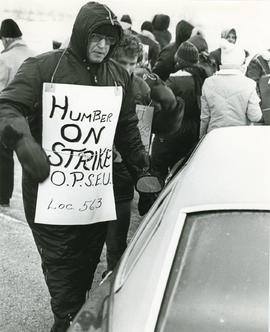 Photograph of Norm Taub and Tom Fortner on the Picket Line During the OPSEU Support Staff Strike